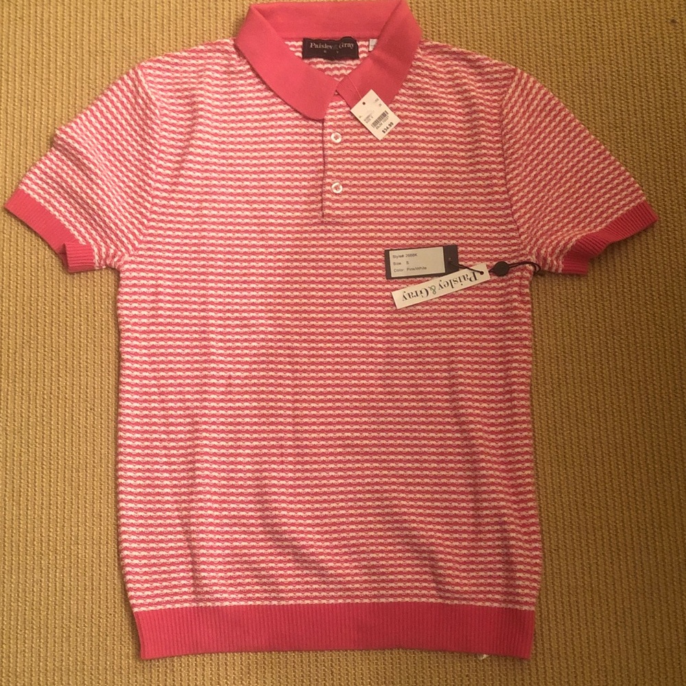 Paisley & Gray Pink Patterned Short-Sleeve Polo